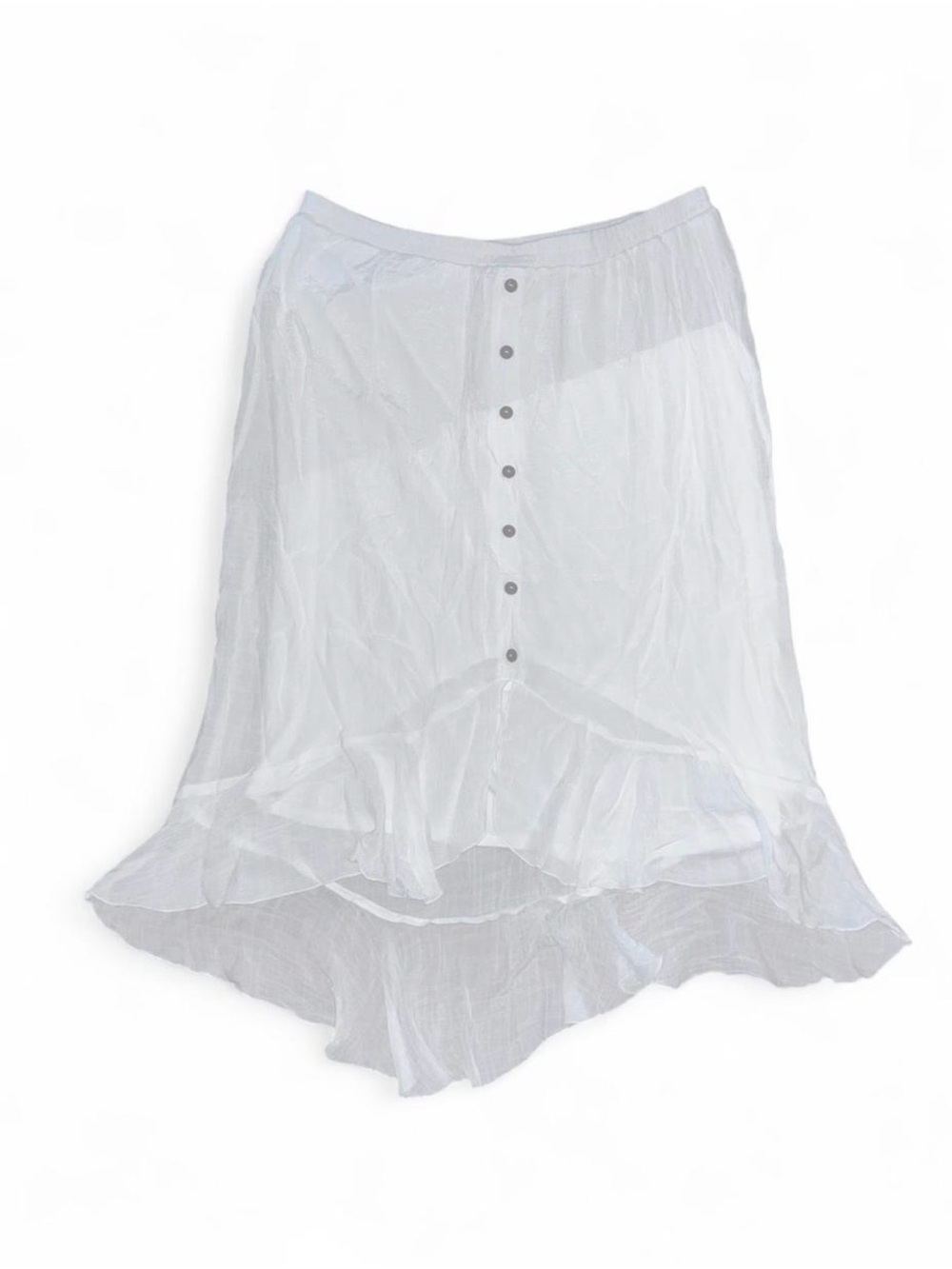 Alyx Plus Size 3x White/Cream High Low Maxi Skirt with Buttons